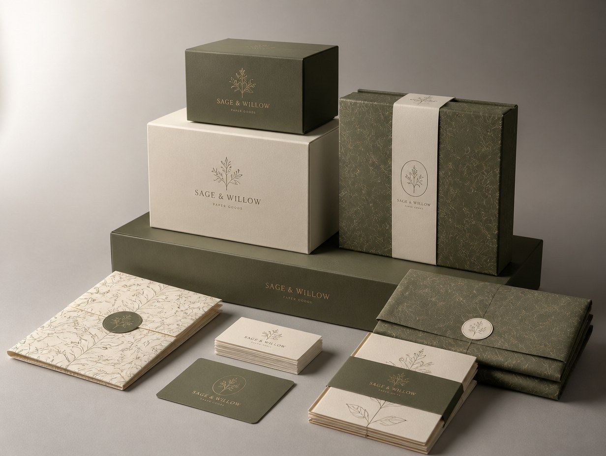 AI-generated branding package mockup sample
