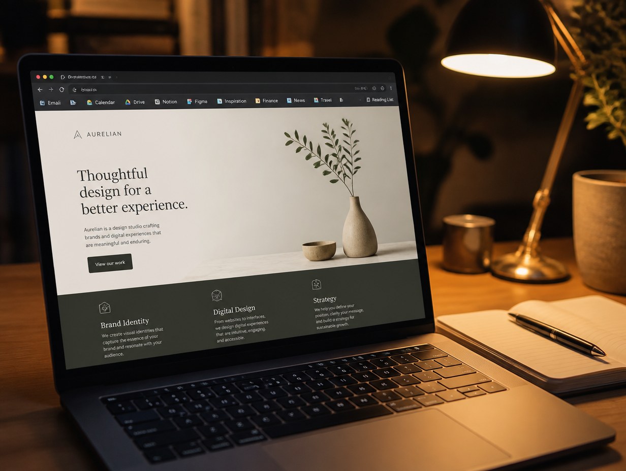 AI-generated browser bookmark bar mockup sample