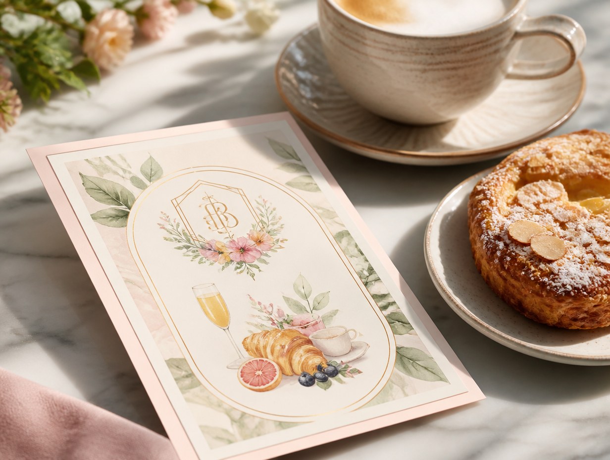 AI-generated brunch invitation mockup sample