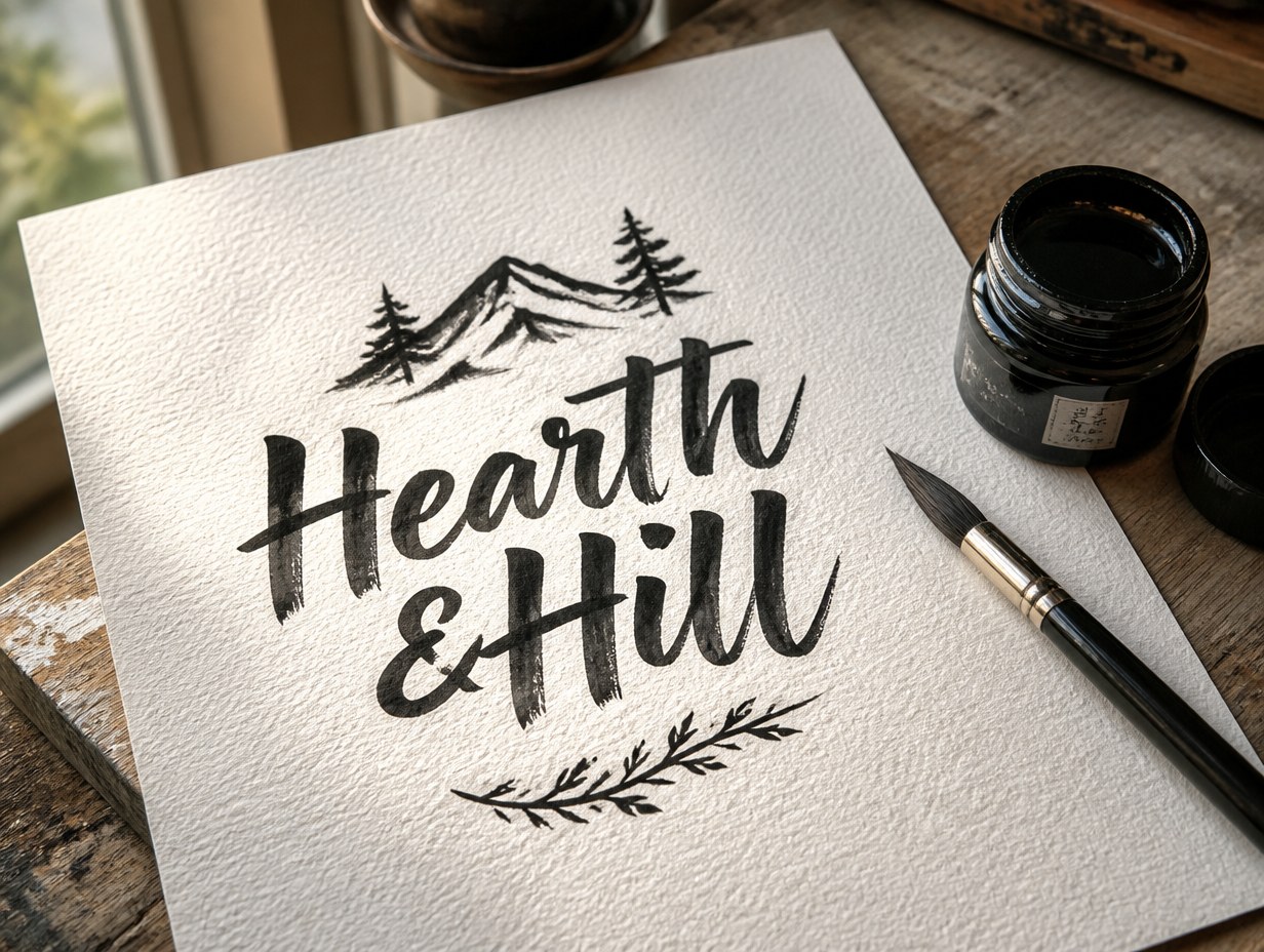 AI-generated brush lettering logo mockup sample