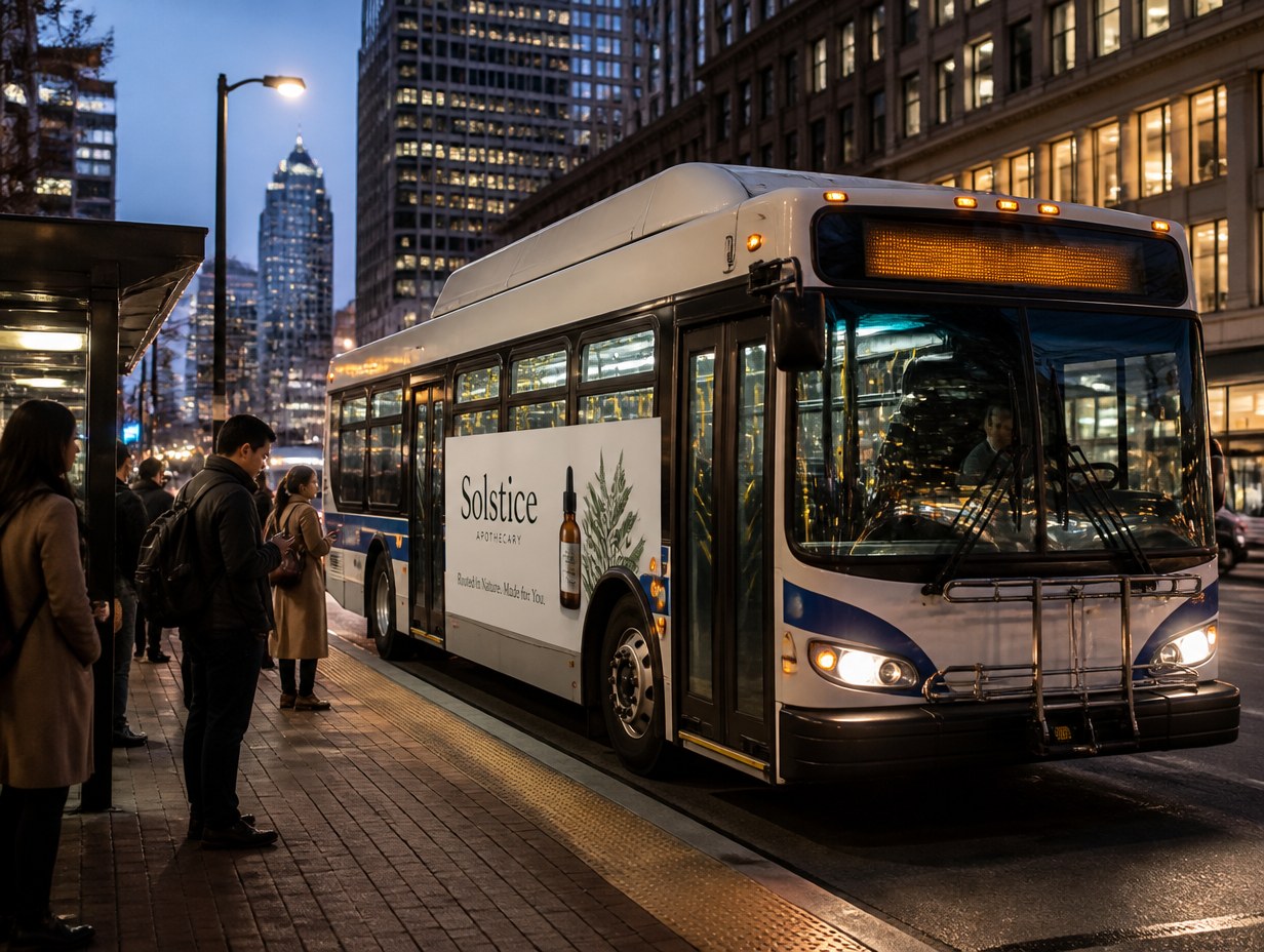 AI-generated bus ad mockup sample
