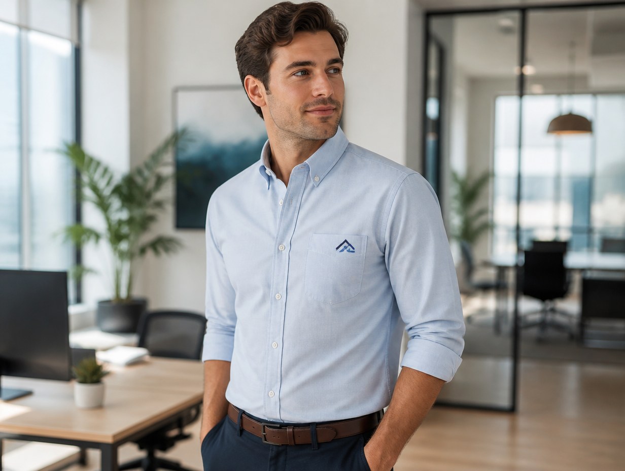 AI-generated button-up shirt mockup sample