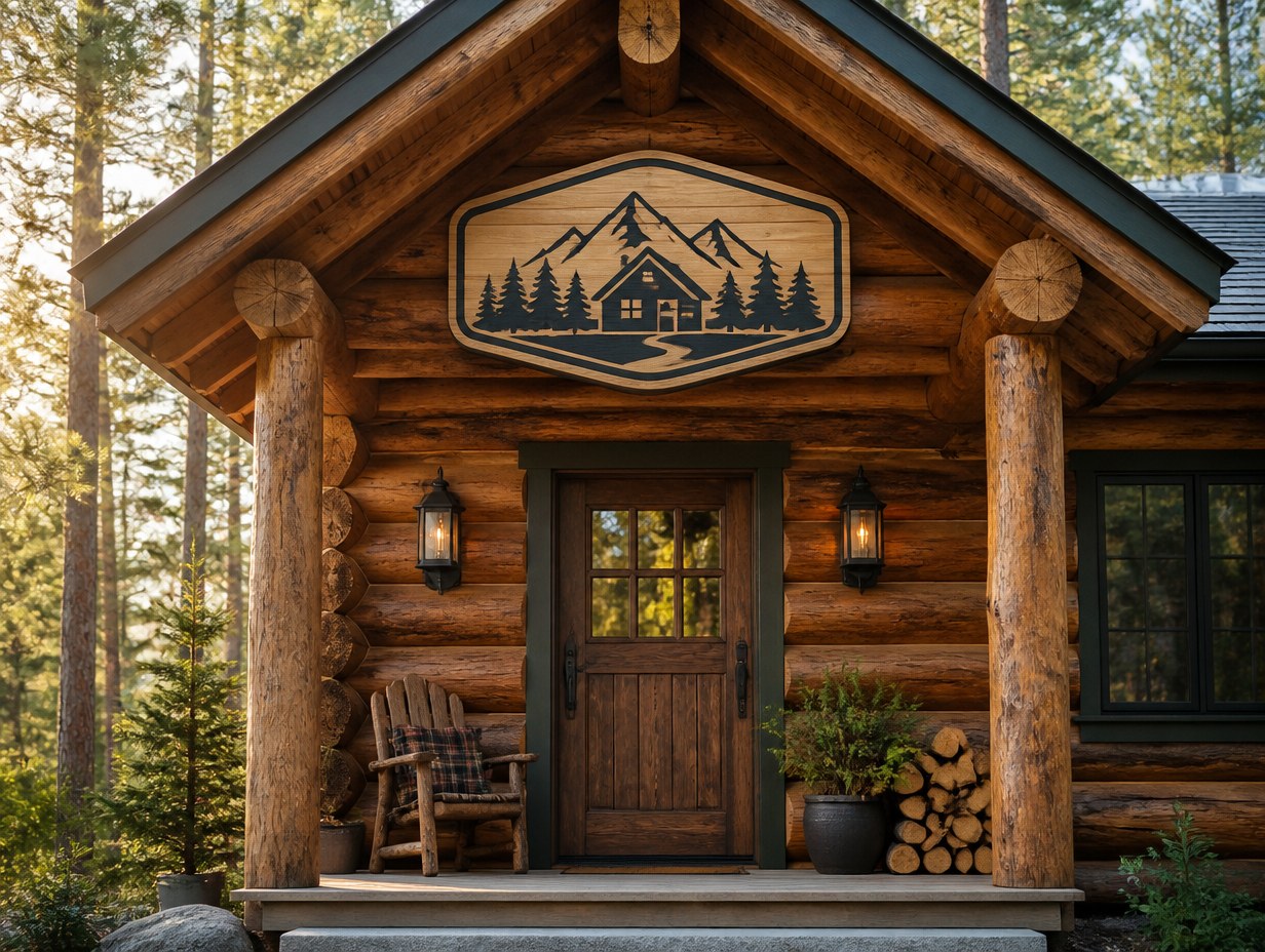 AI-generated cabin sign mockup sample