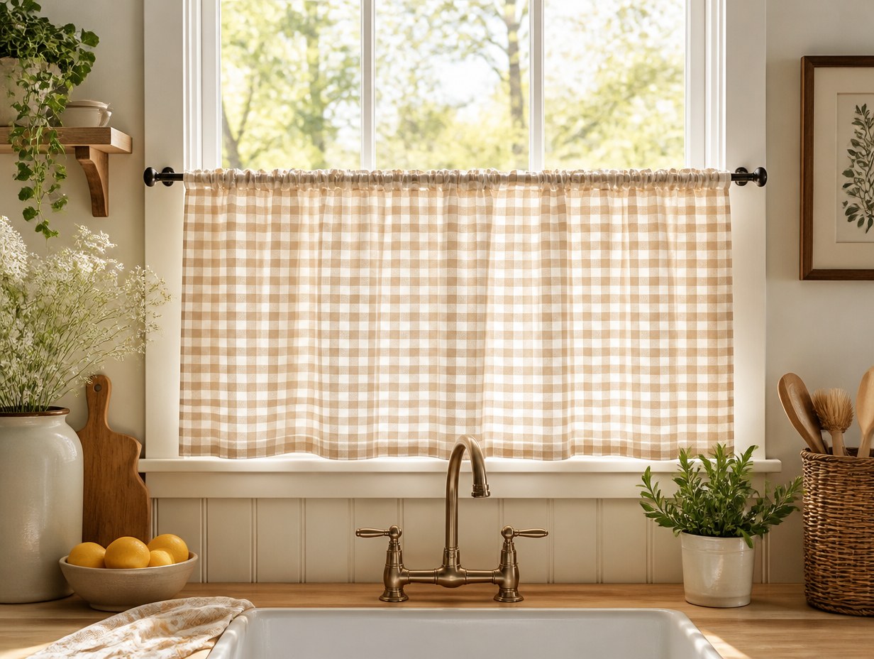 AI-generated cafe curtain mockup sample