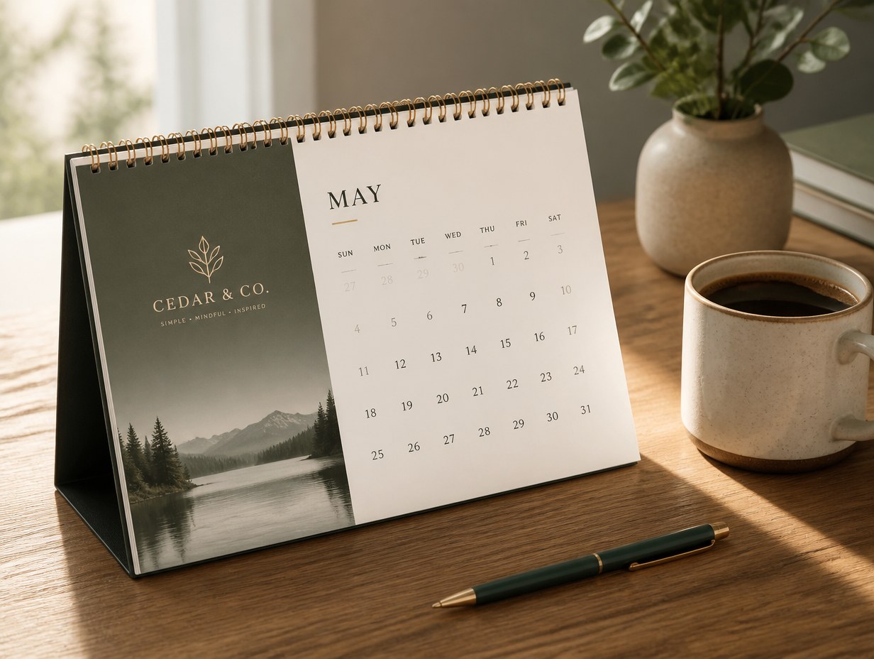 AI-generated calendar mockup sample