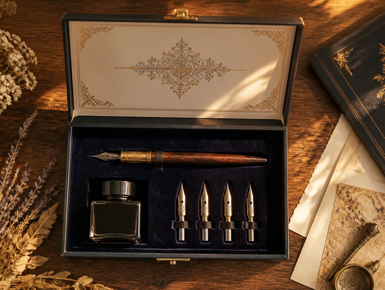 AI-generated calligraphy set mockup sample