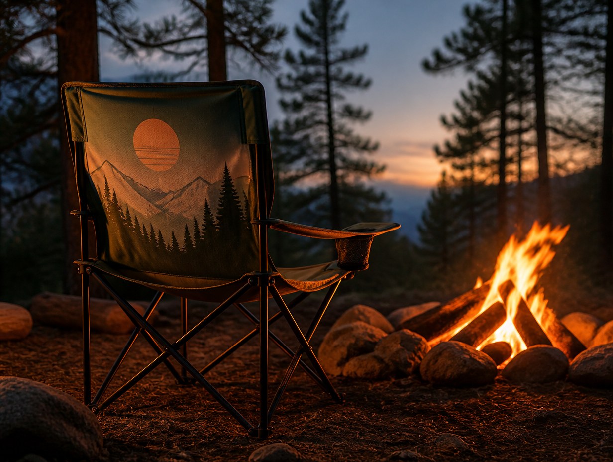AI-generated camping chair mockup sample