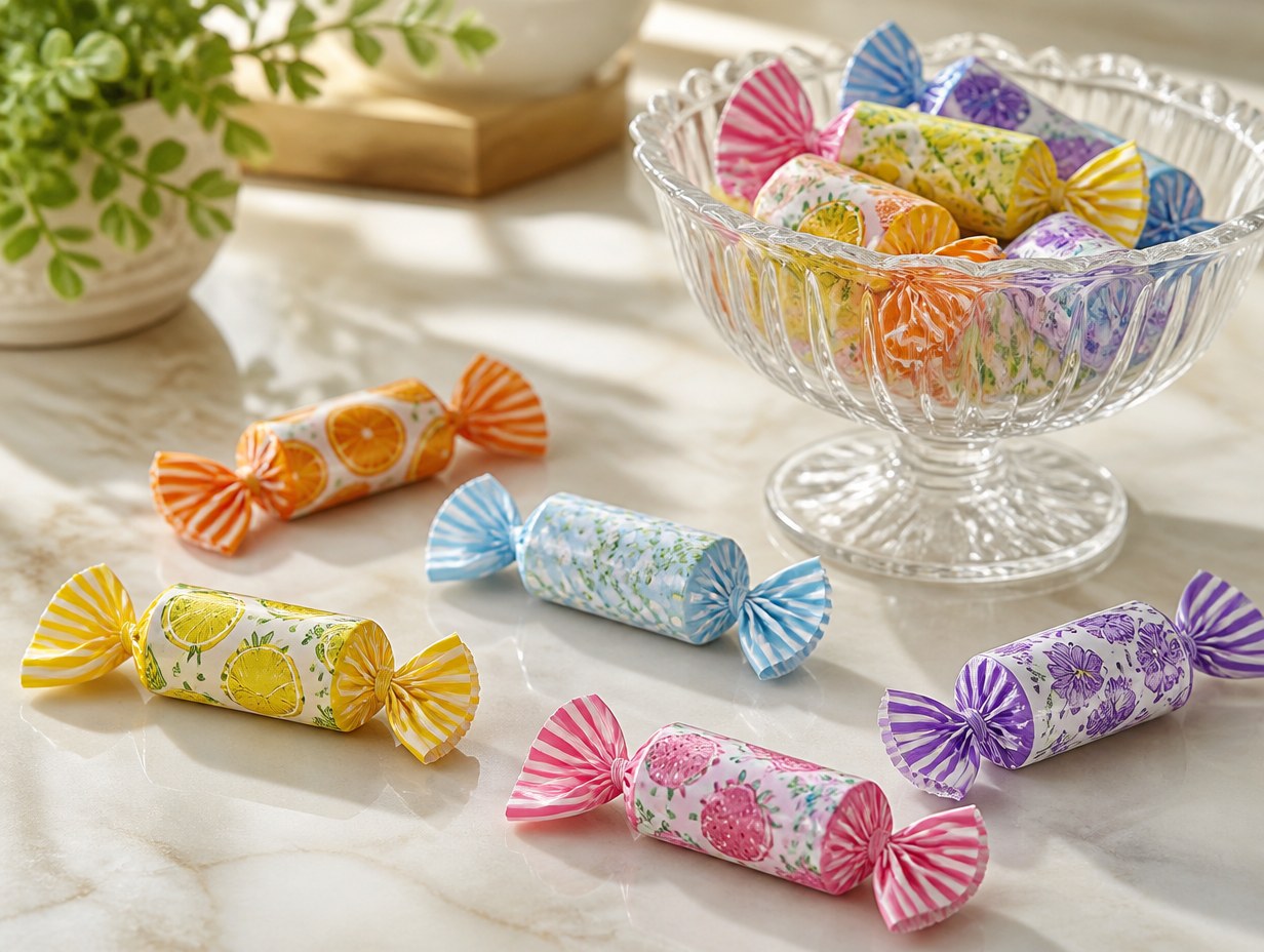 AI-generated candy wrapper mockup sample