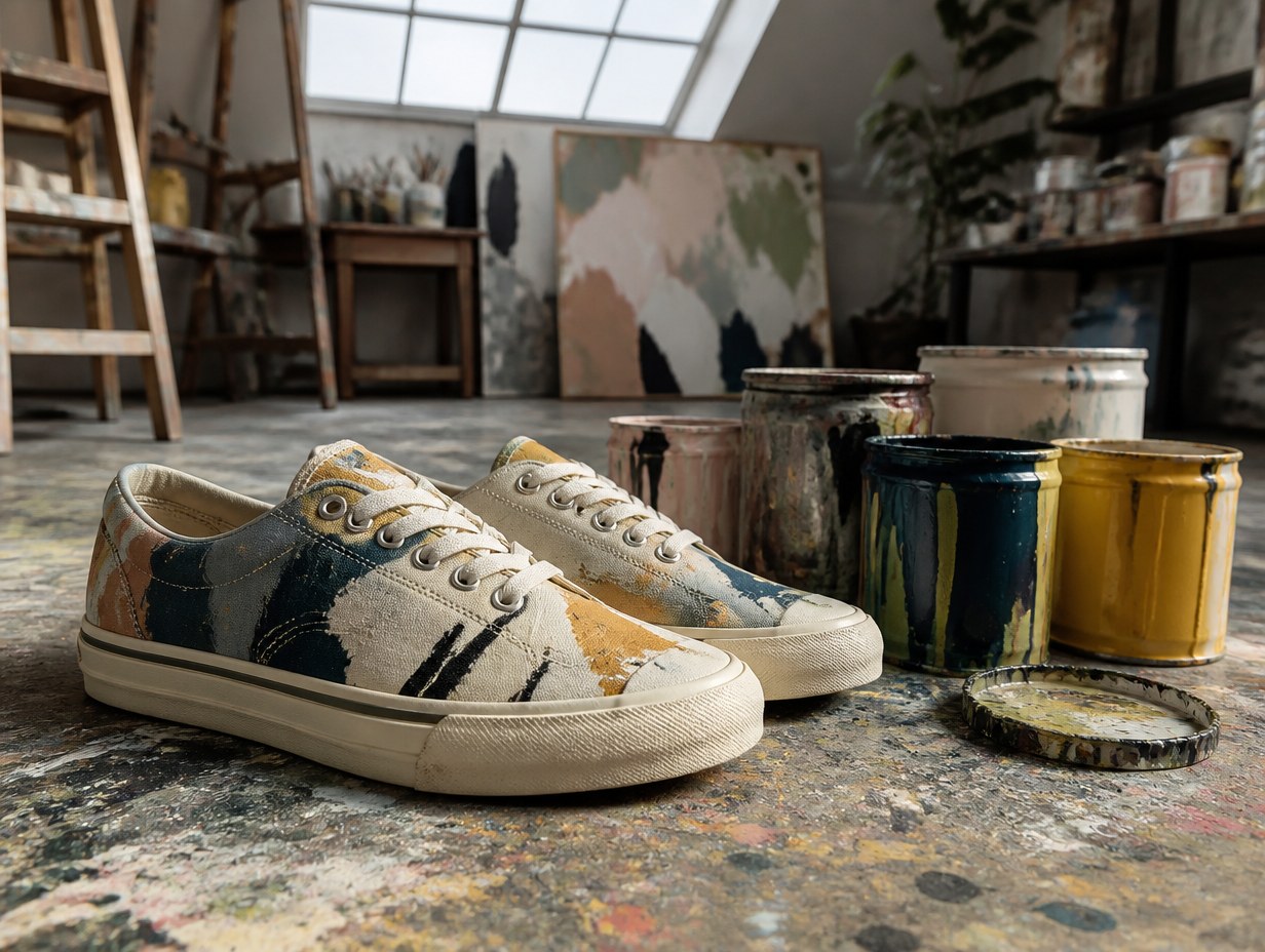 AI-generated canvas shoes mockup sample