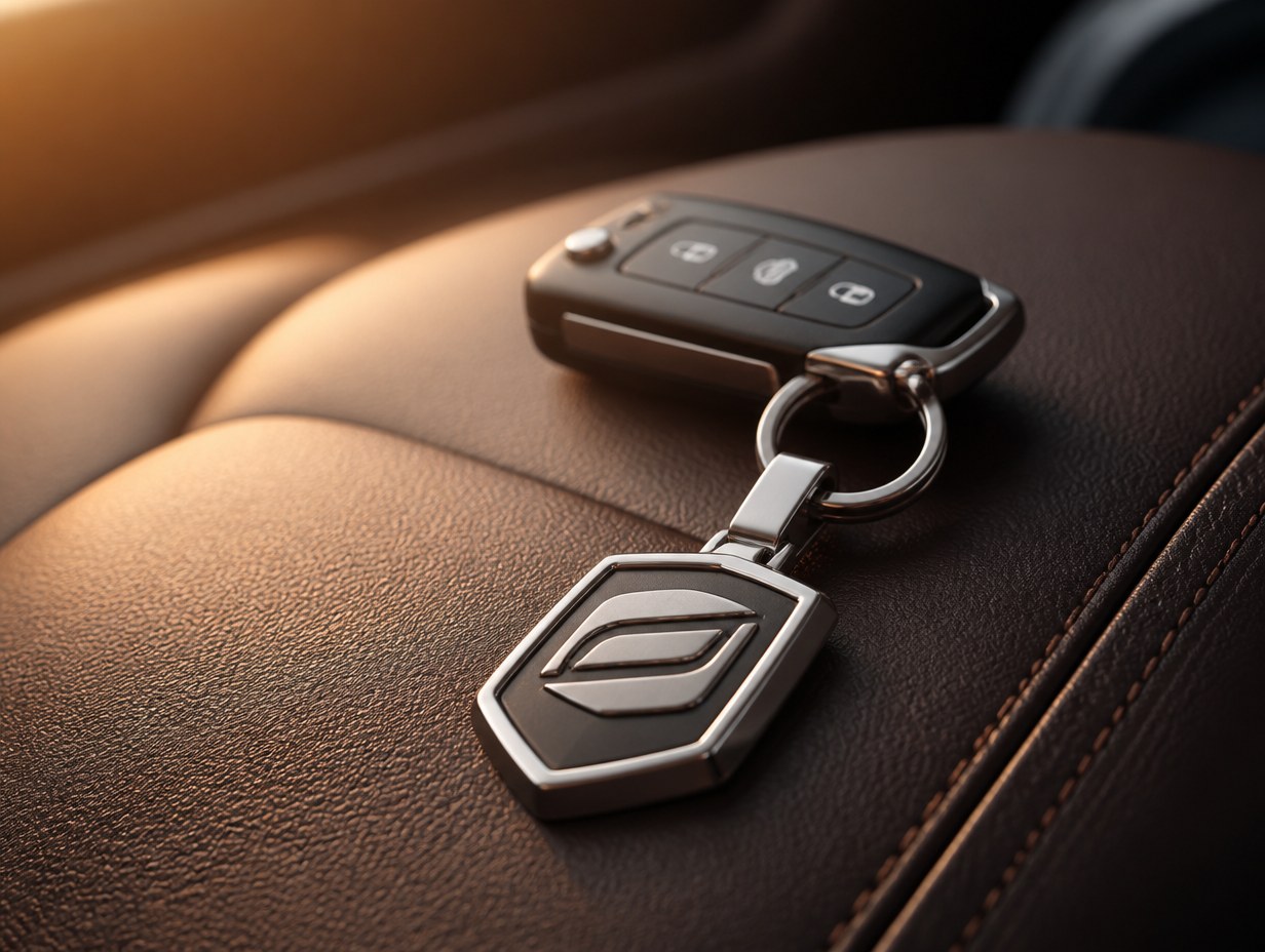 AI-generated car keychain mockup sample
