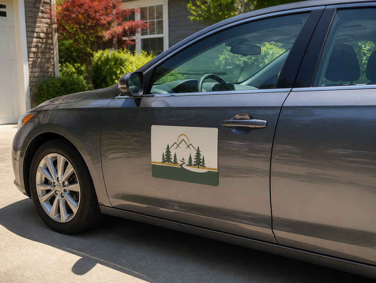 AI-generated car magnet mockup sample