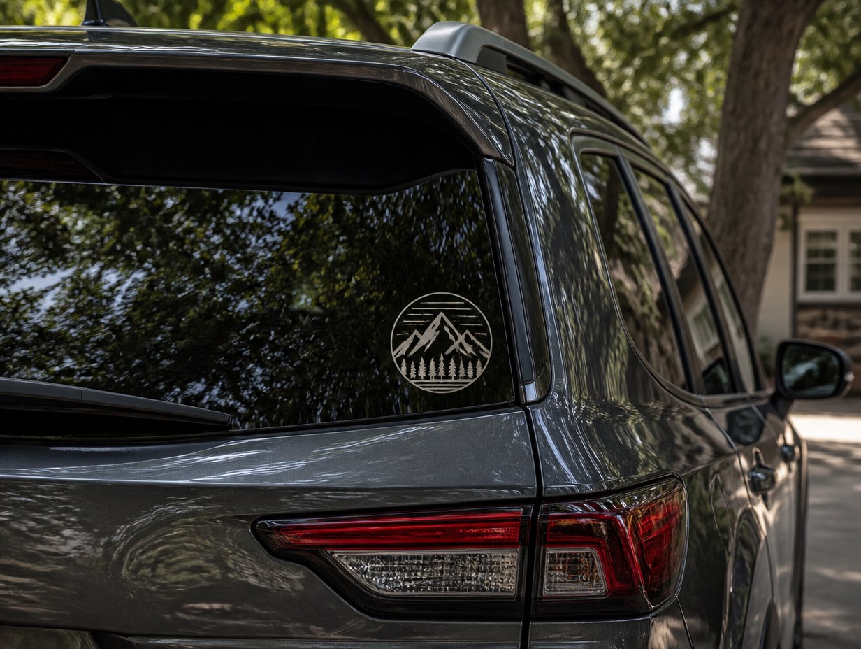 AI-generated car window decal mockup sample