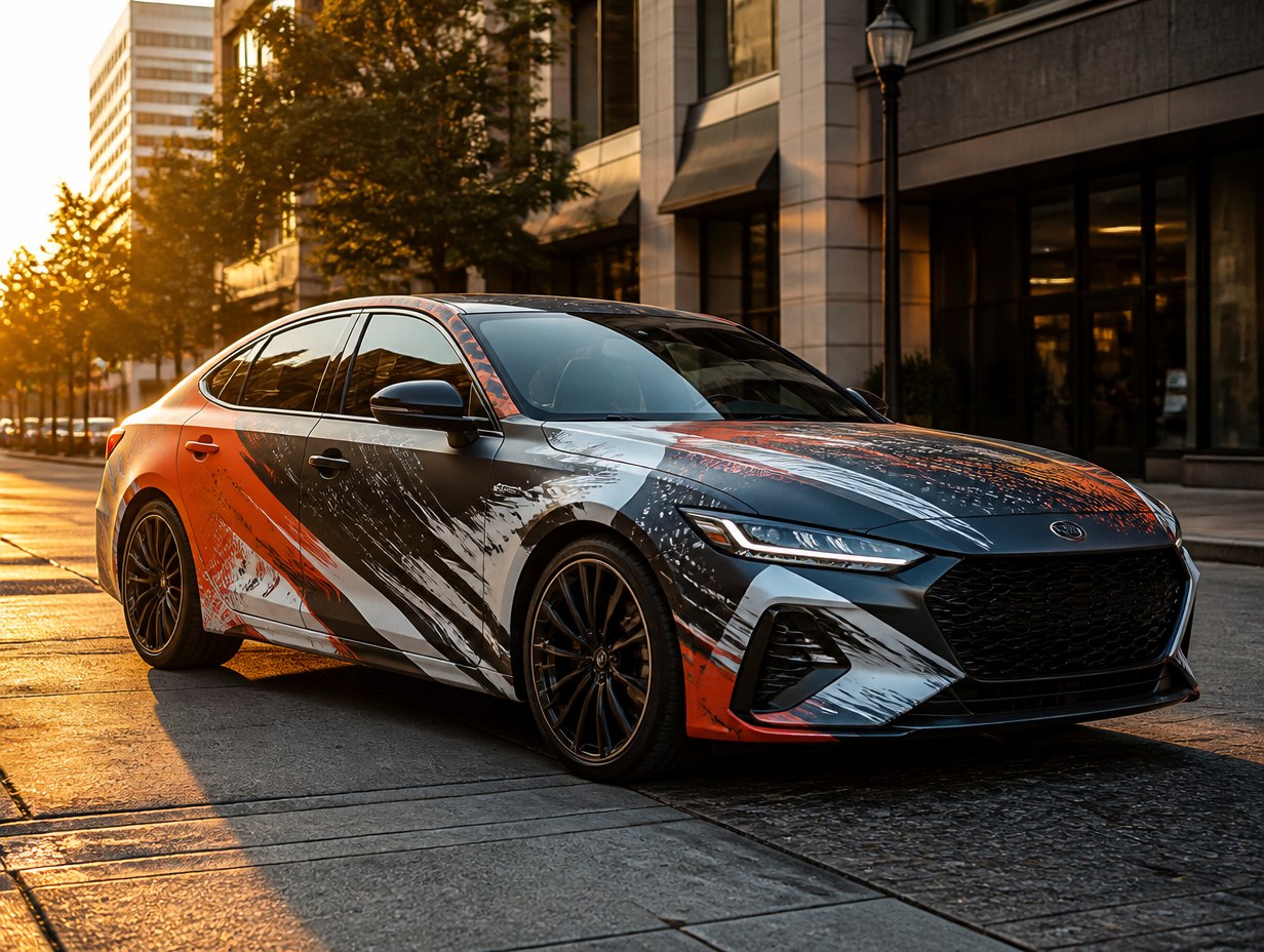 AI-generated car wrap mockup sample