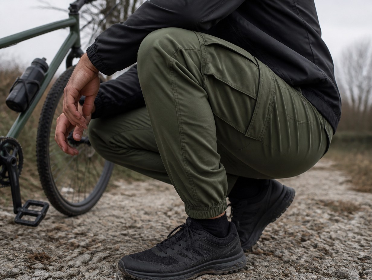 AI-generated cargo joggers mockup sample