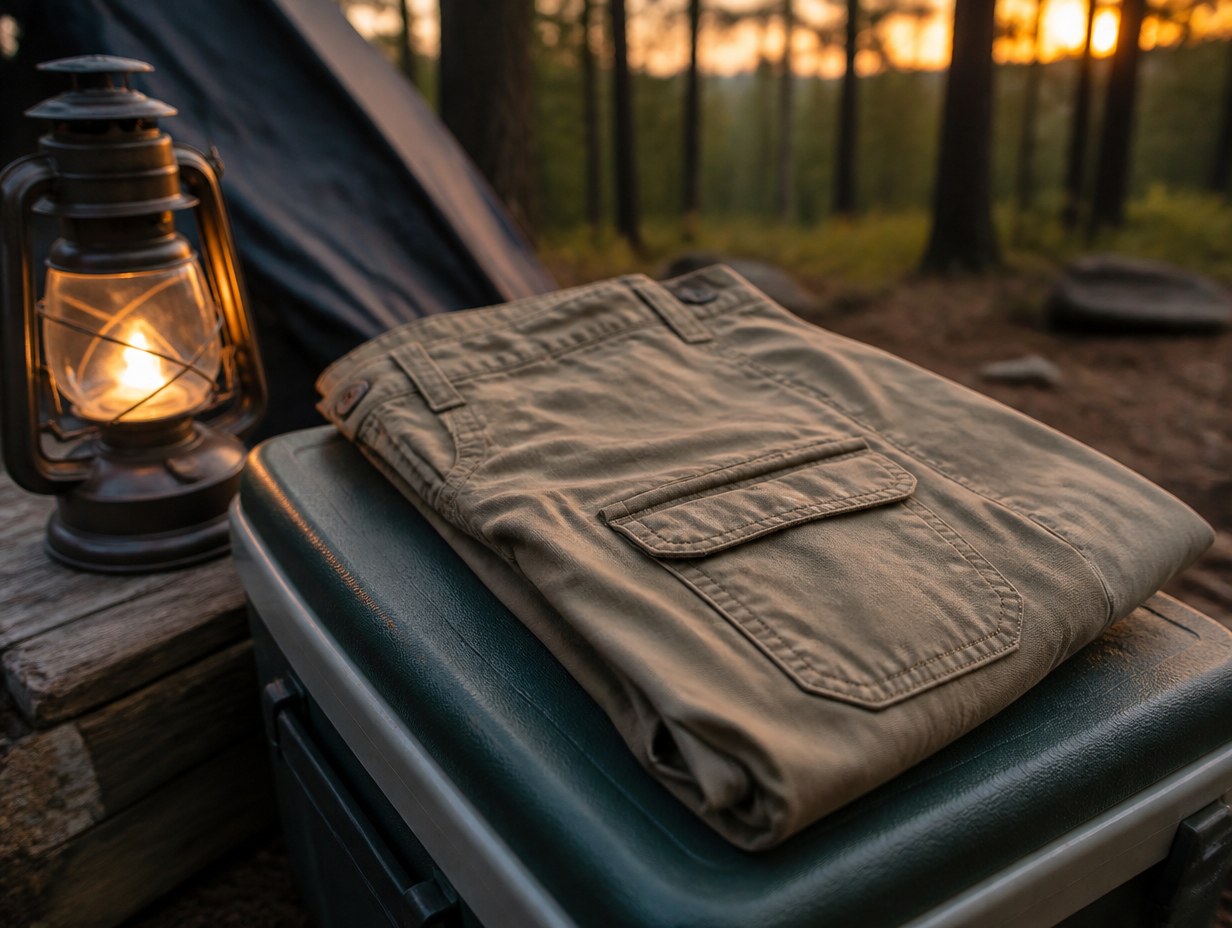 AI-generated cargo shorts mockup sample