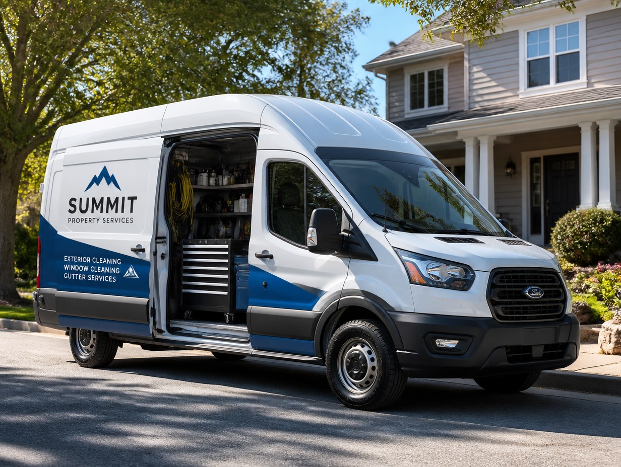 AI-generated cargo van wrap mockup sample