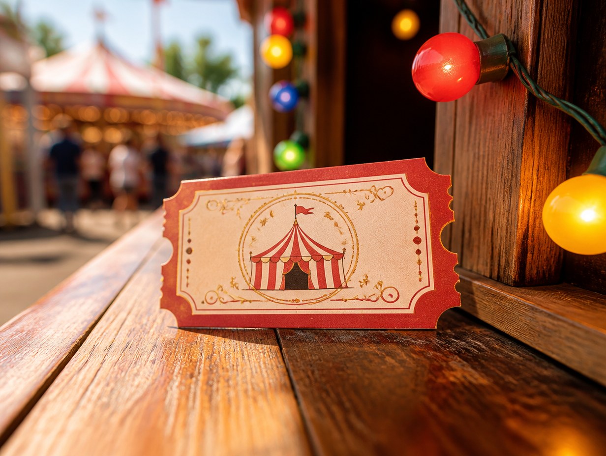 AI-generated carnival ticket mockup sample