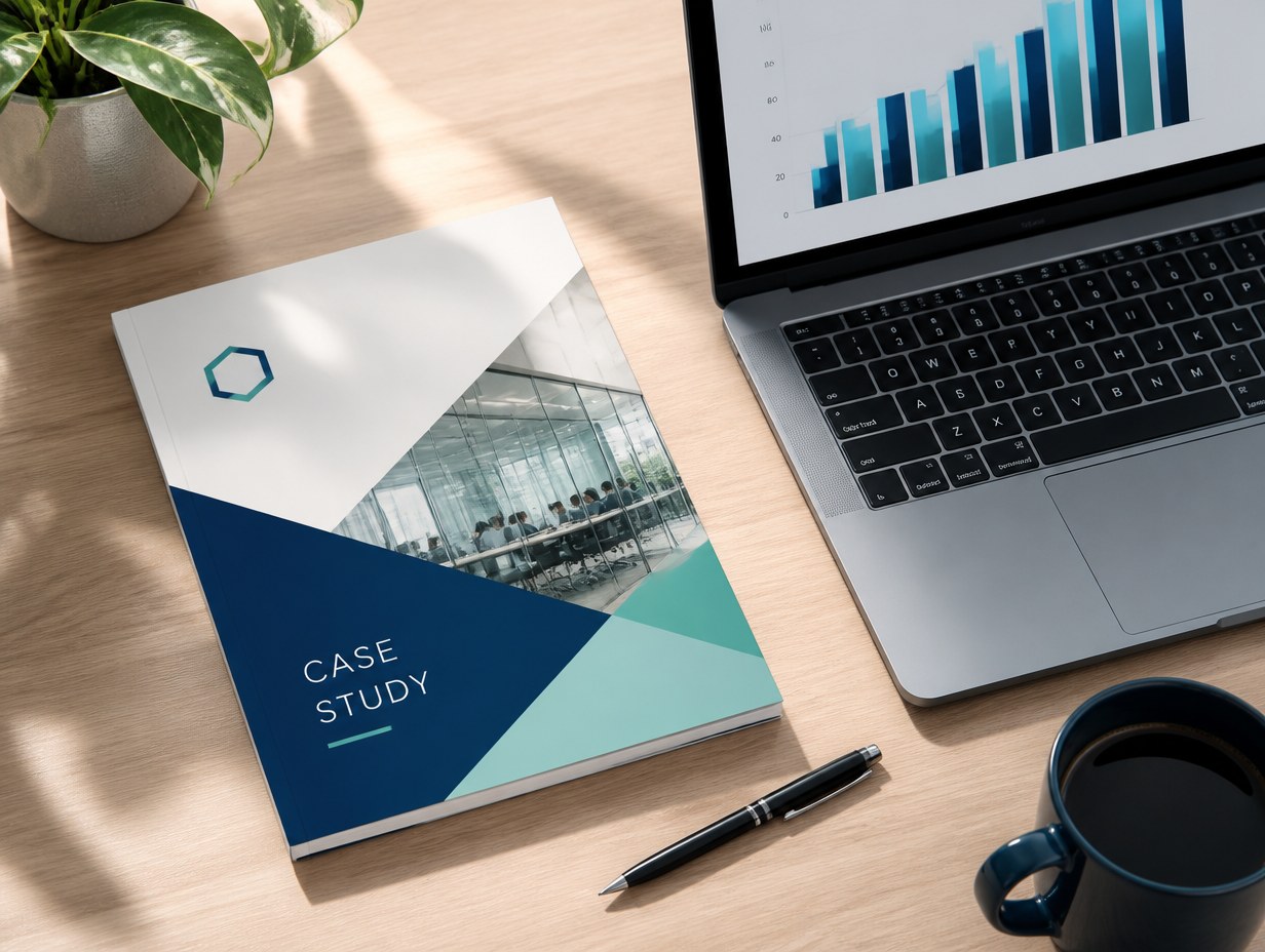 AI-generated case study mockup sample