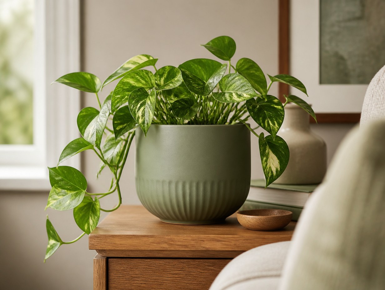 AI-generated ceramic planter mockup sample