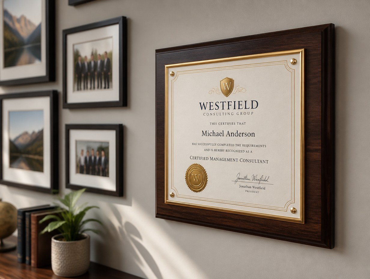 Certificate Plaque mockup example