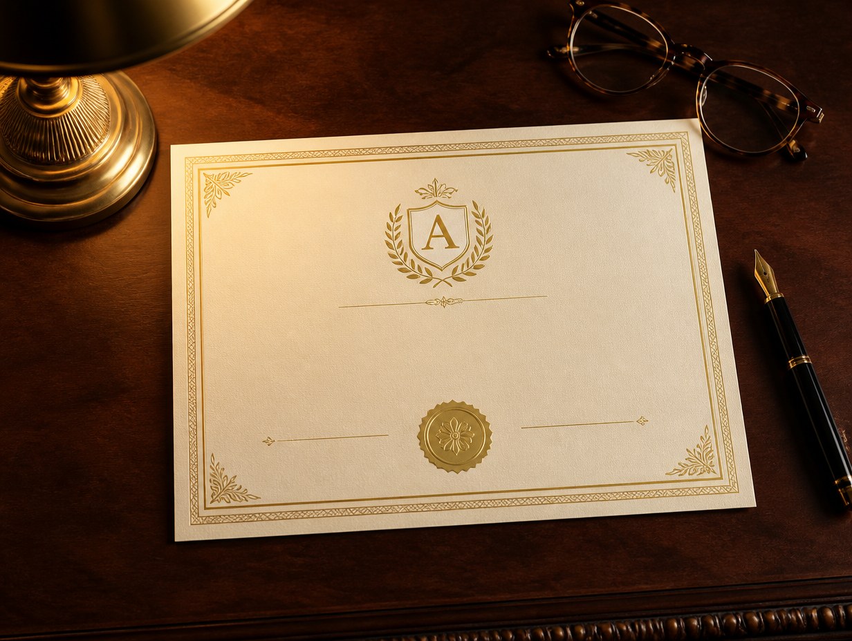 AI-generated certificate mockup sample