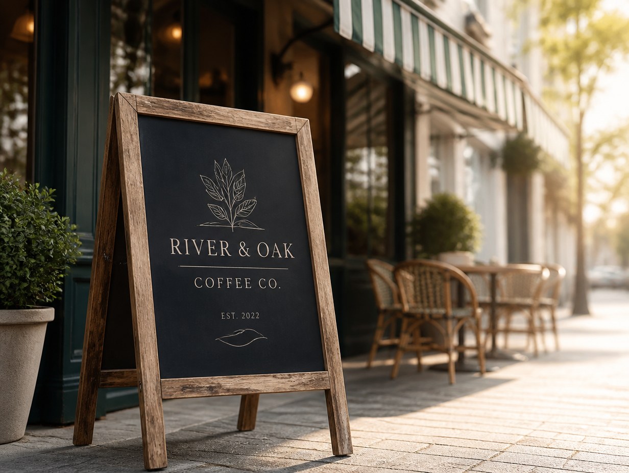 AI-generated chalkboard sign mockup sample