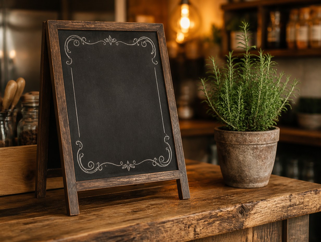 AI-generated chalkboard mockup sample