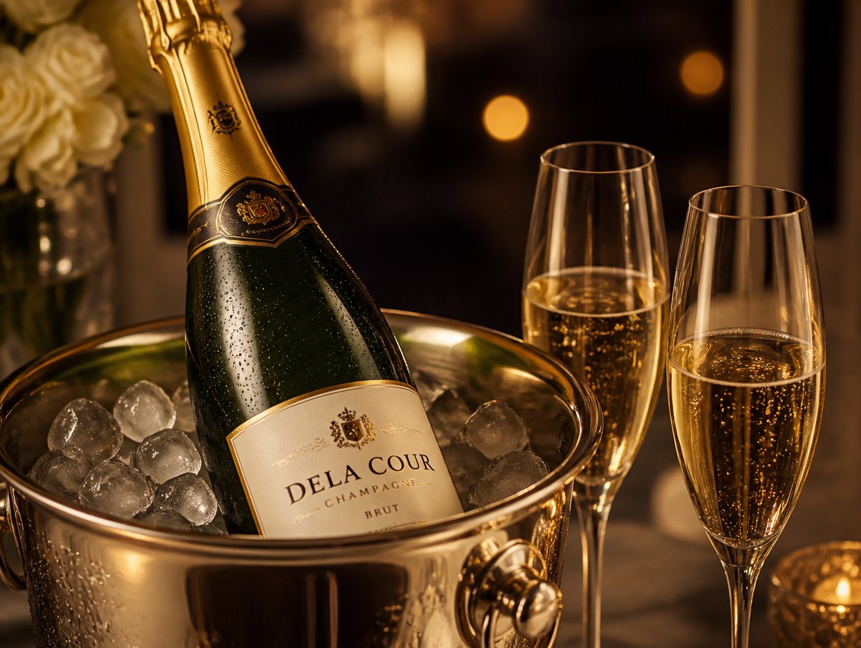 AI-generated champagne label mockup sample