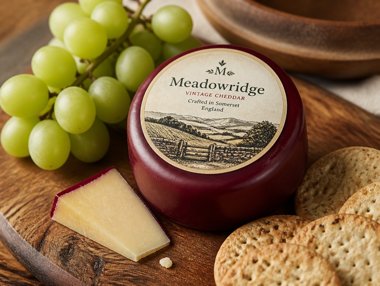 AI-generated cheese label mockup sample