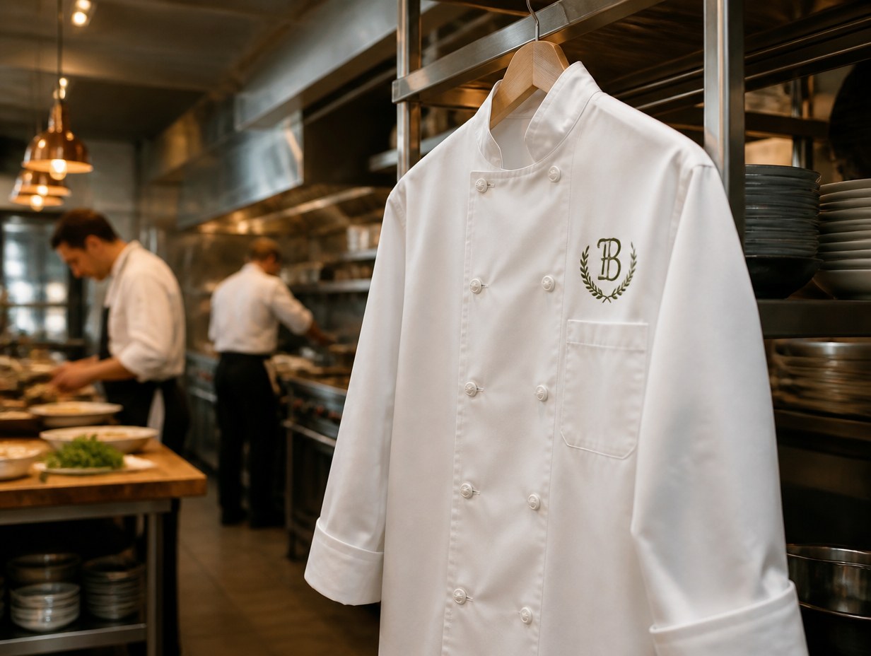 AI-generated chef coat mockup sample