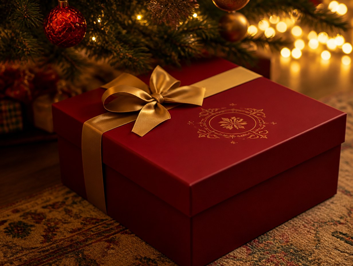 Christmas Gift Box mockup example
