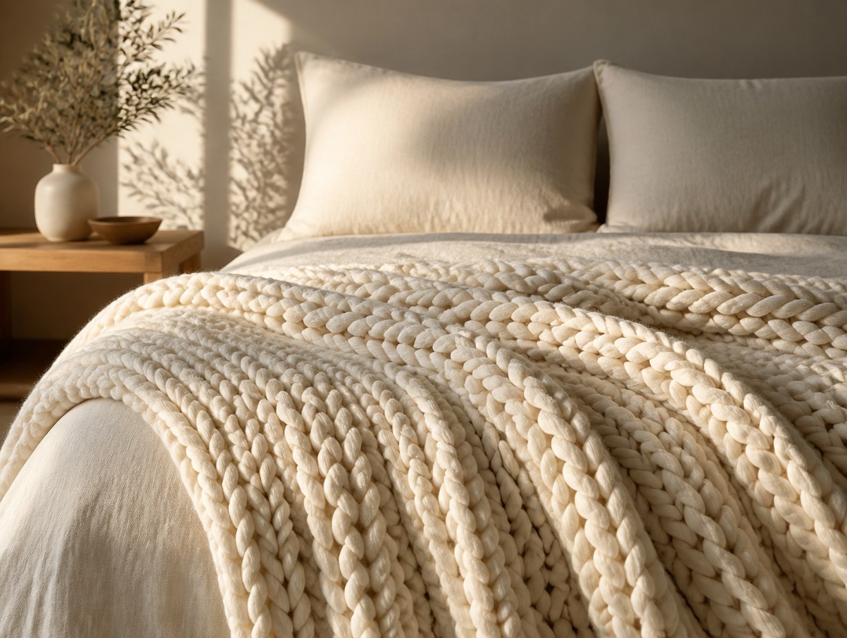 Chunky Knit Blanket mockup example