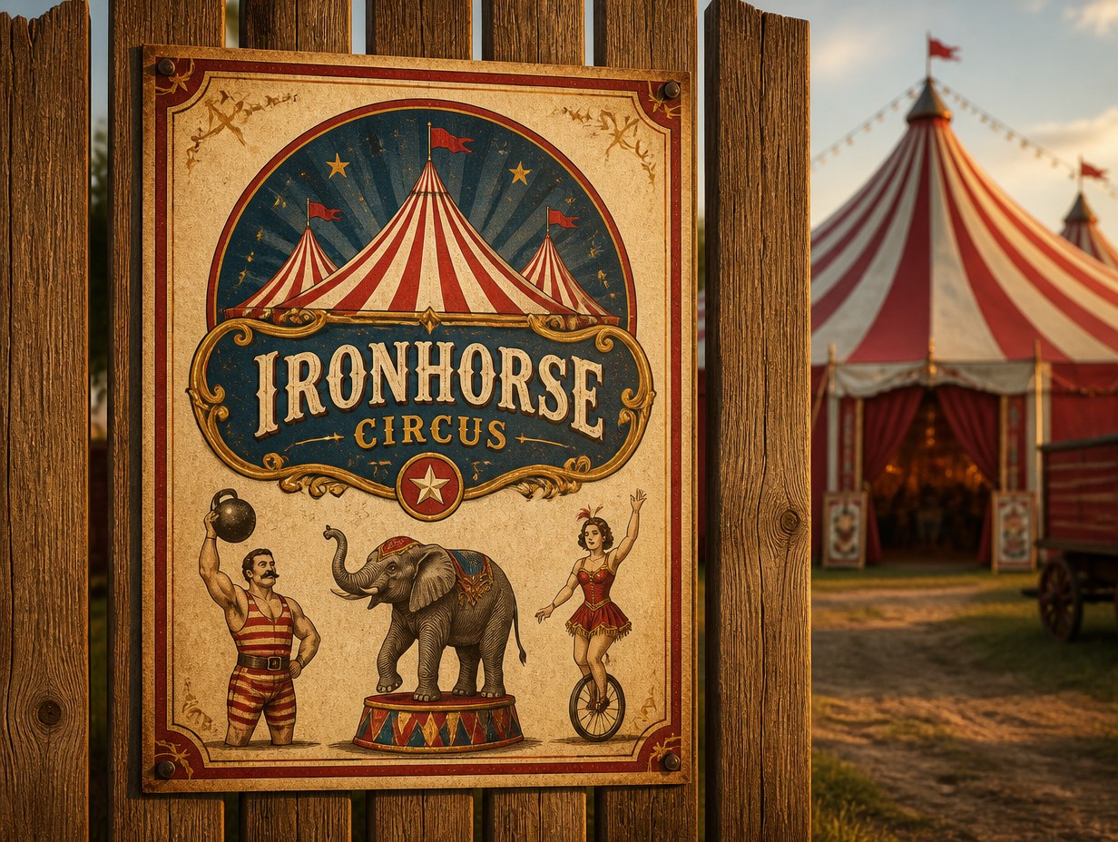AI-generated circus poster mockup sample