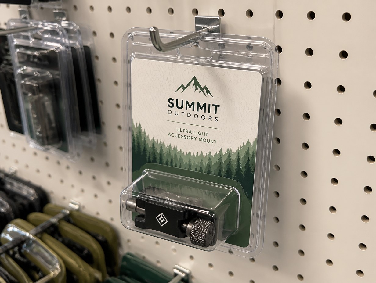 AI-generated clamshell packaging mockup sample