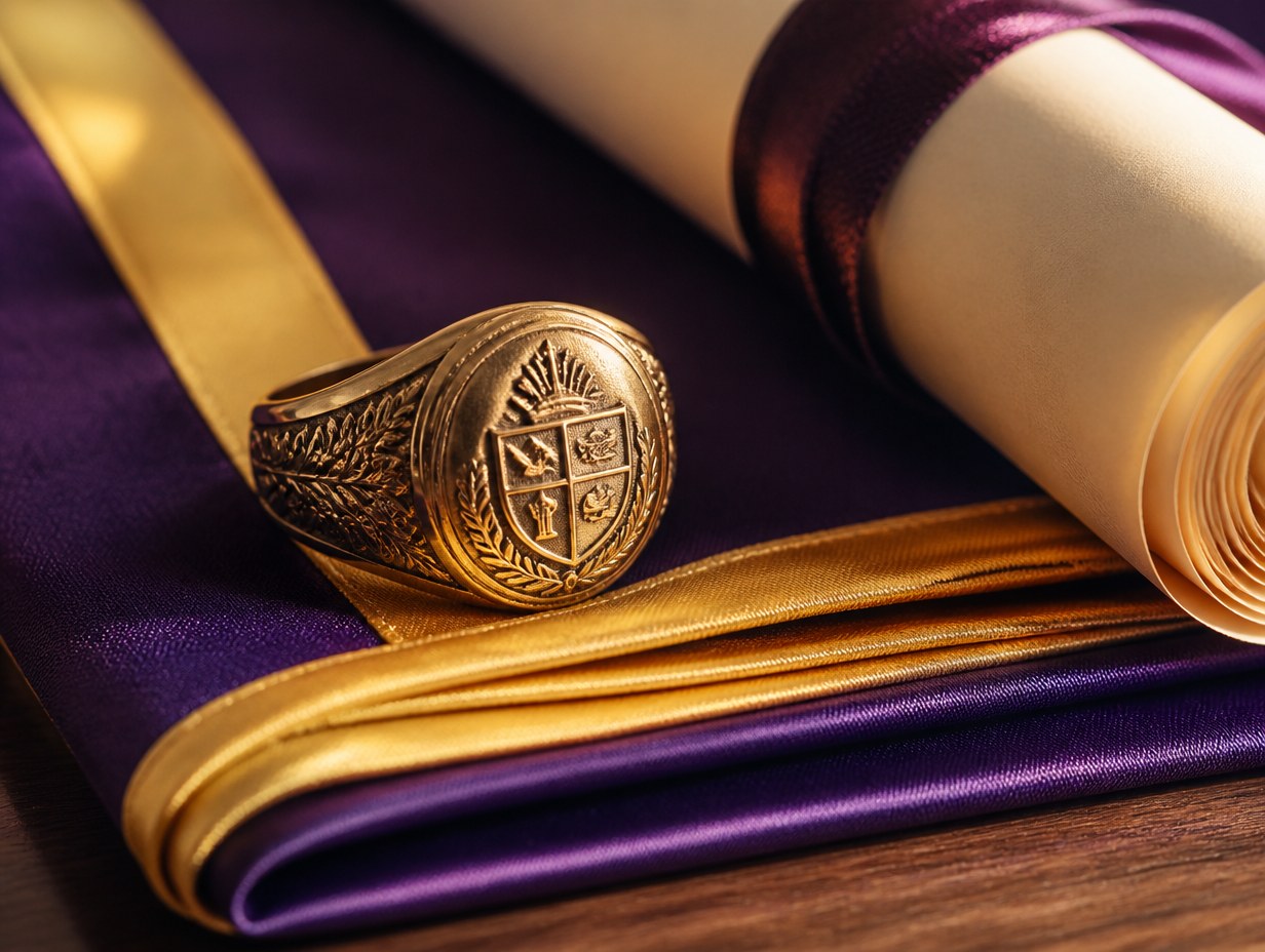AI-generated class ring mockup sample