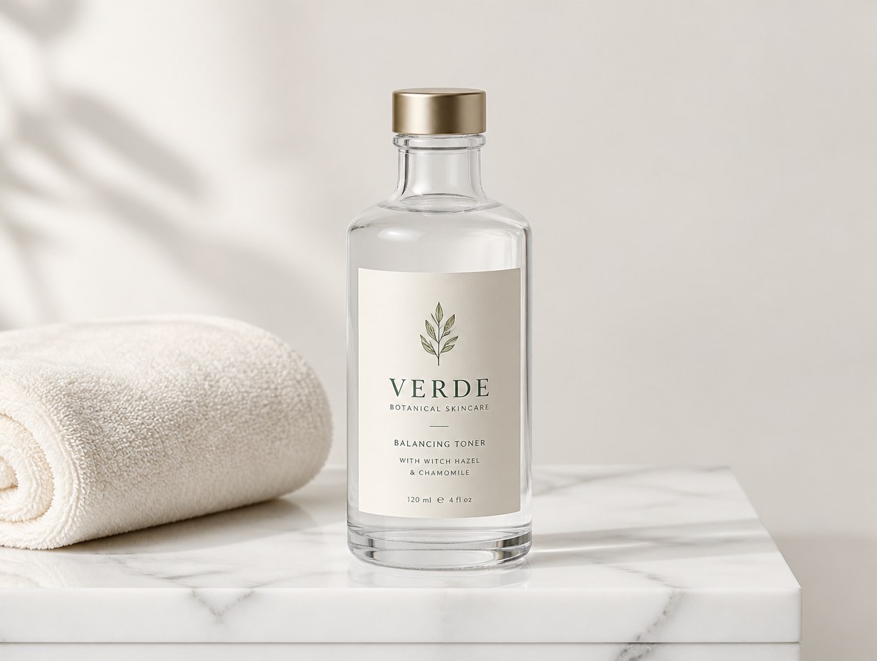 Clear Glass Bottle mockup example