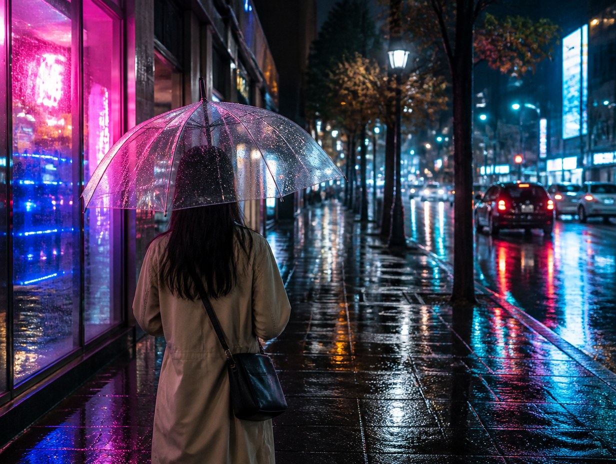 AI-generated clear umbrella mockup sample
