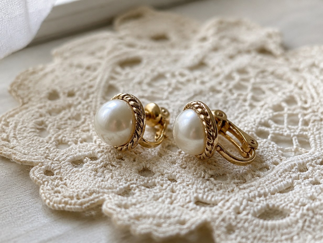 AI-generated clip-on earrings mockup sample