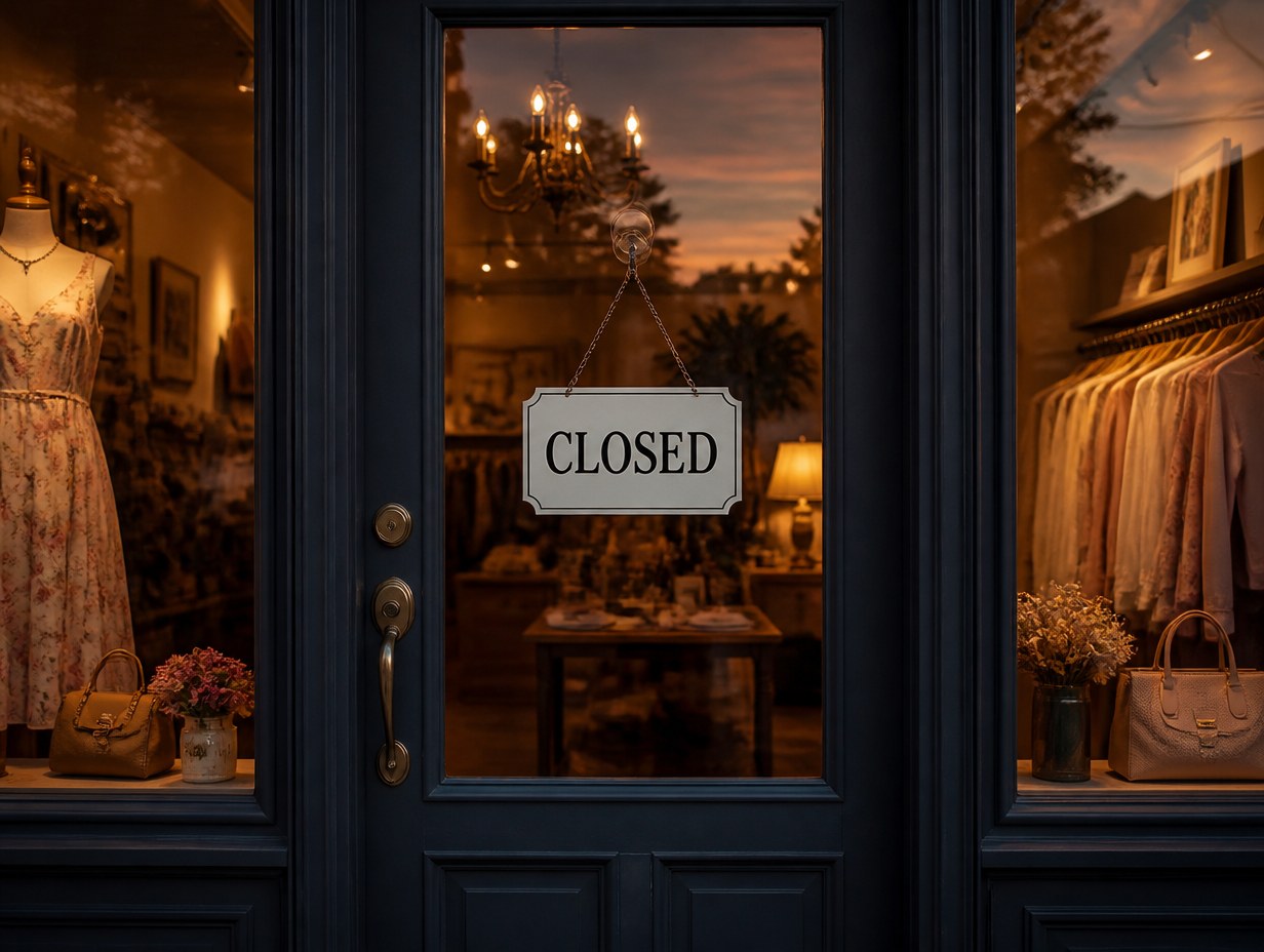 AI-generated closed sign mockup sample