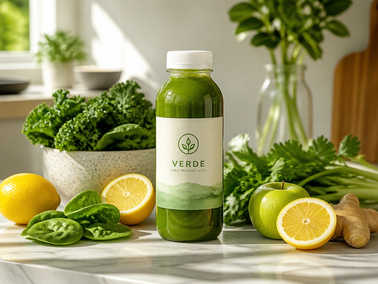 Cold-Pressed Juice Bottle mockup example