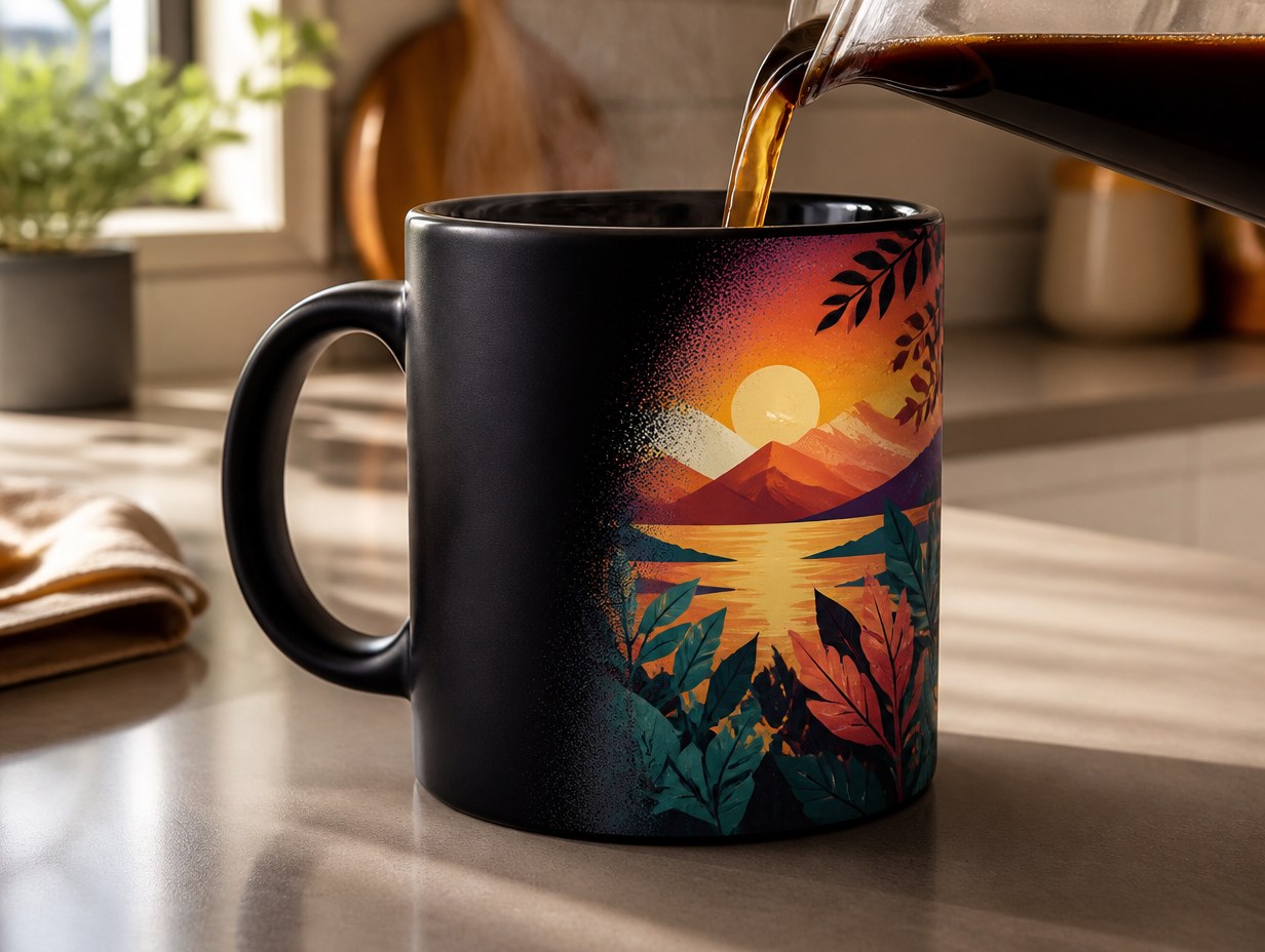 AI-generated color-changing mug mockup sample
