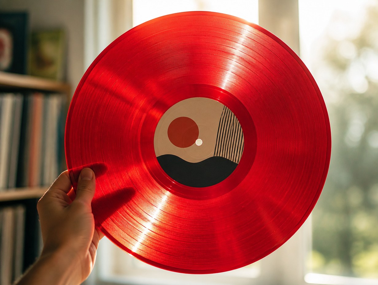 AI-generated colored vinyl record mockup sample