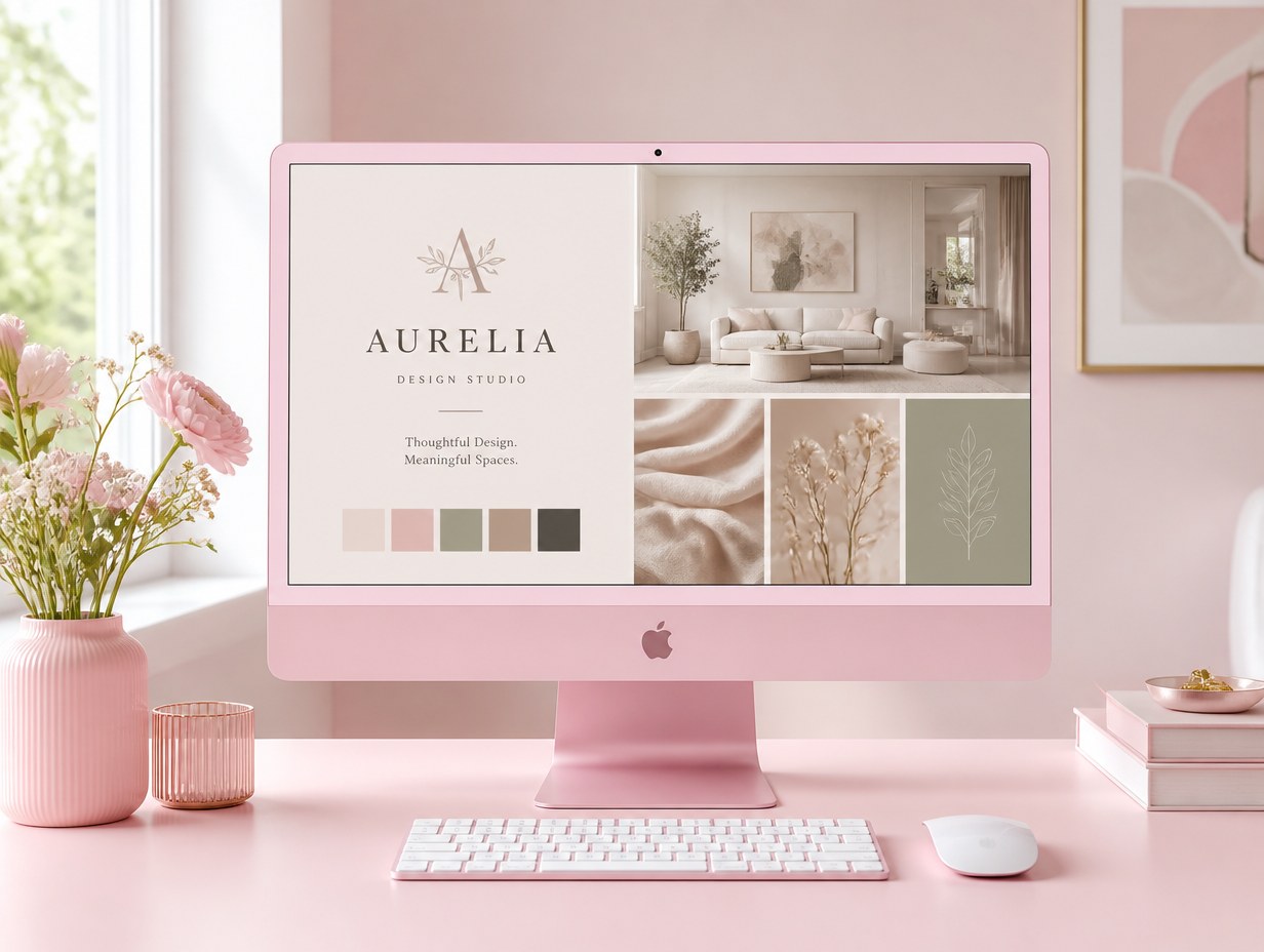 Colorful iMac mockup example