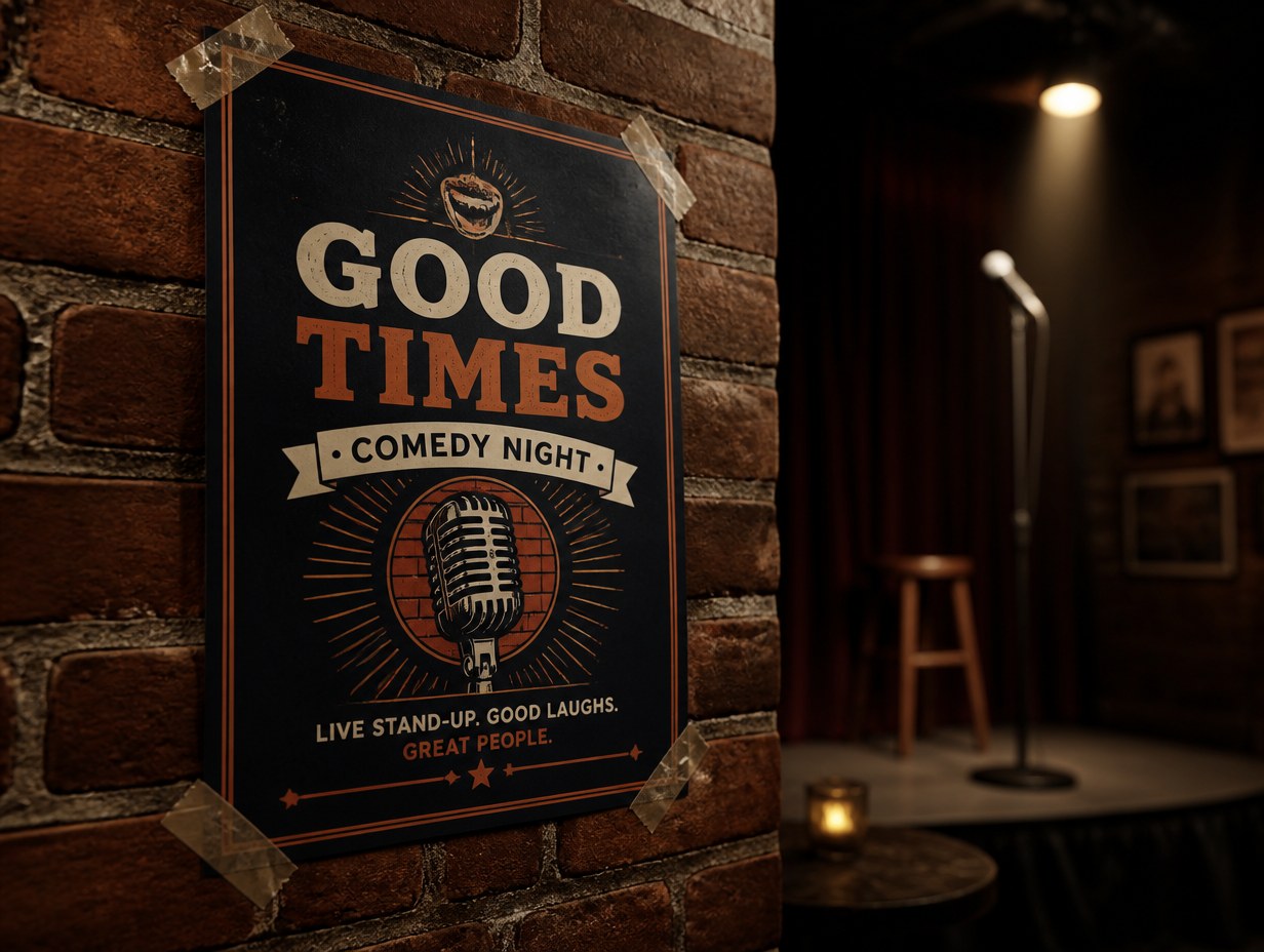 Comedy Show Flyer mockup example