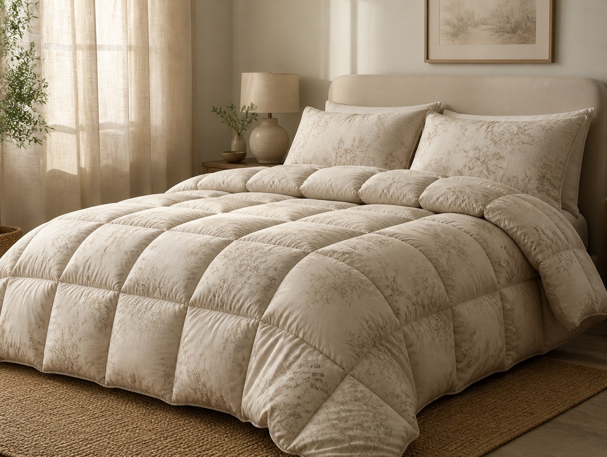 AI-generated comforter mockup sample