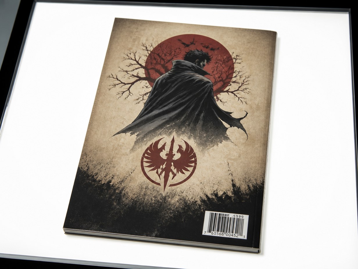 AI-generated comic book back cover mockup sample