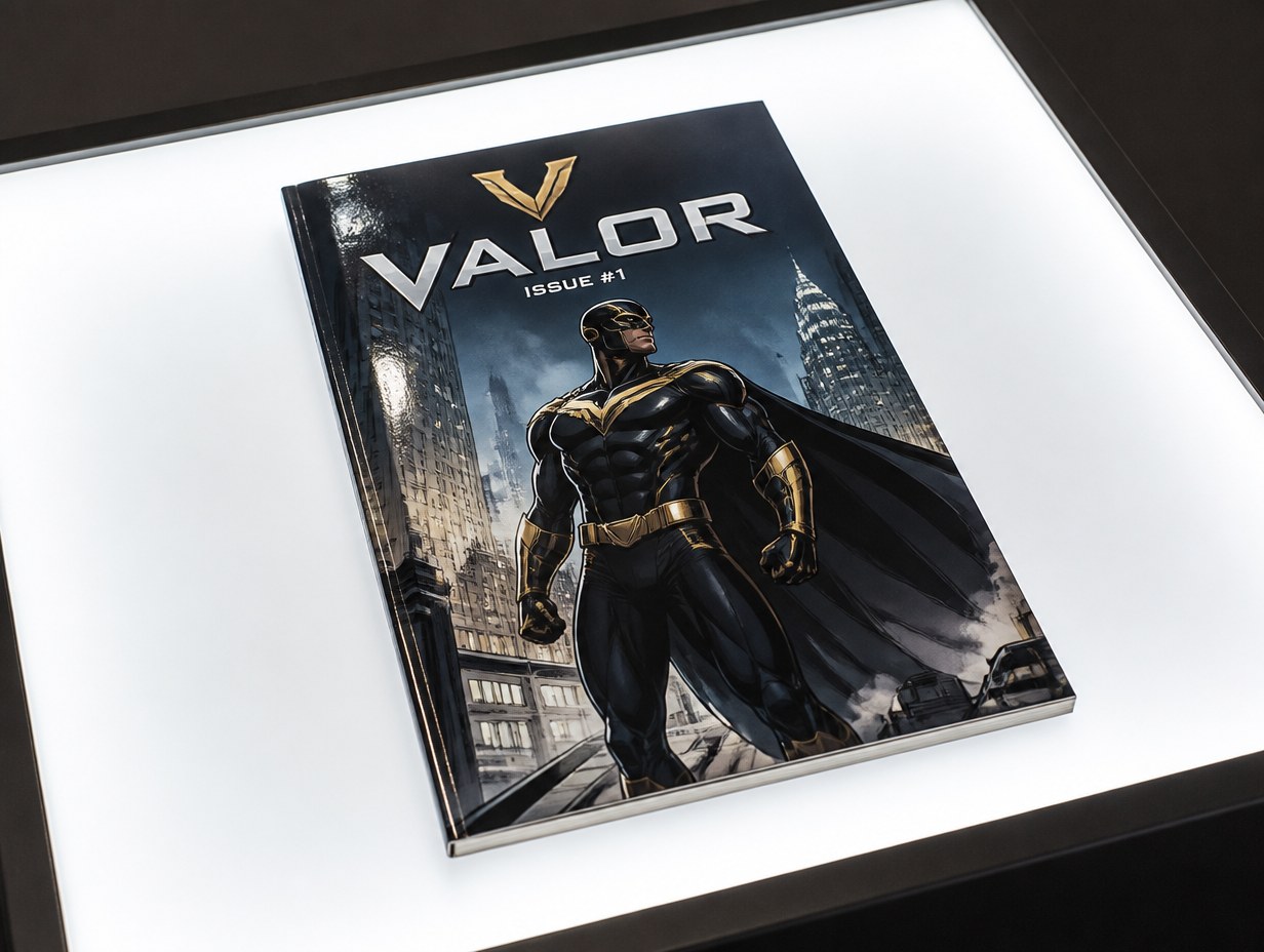 AI-generated comic book cover mockup sample