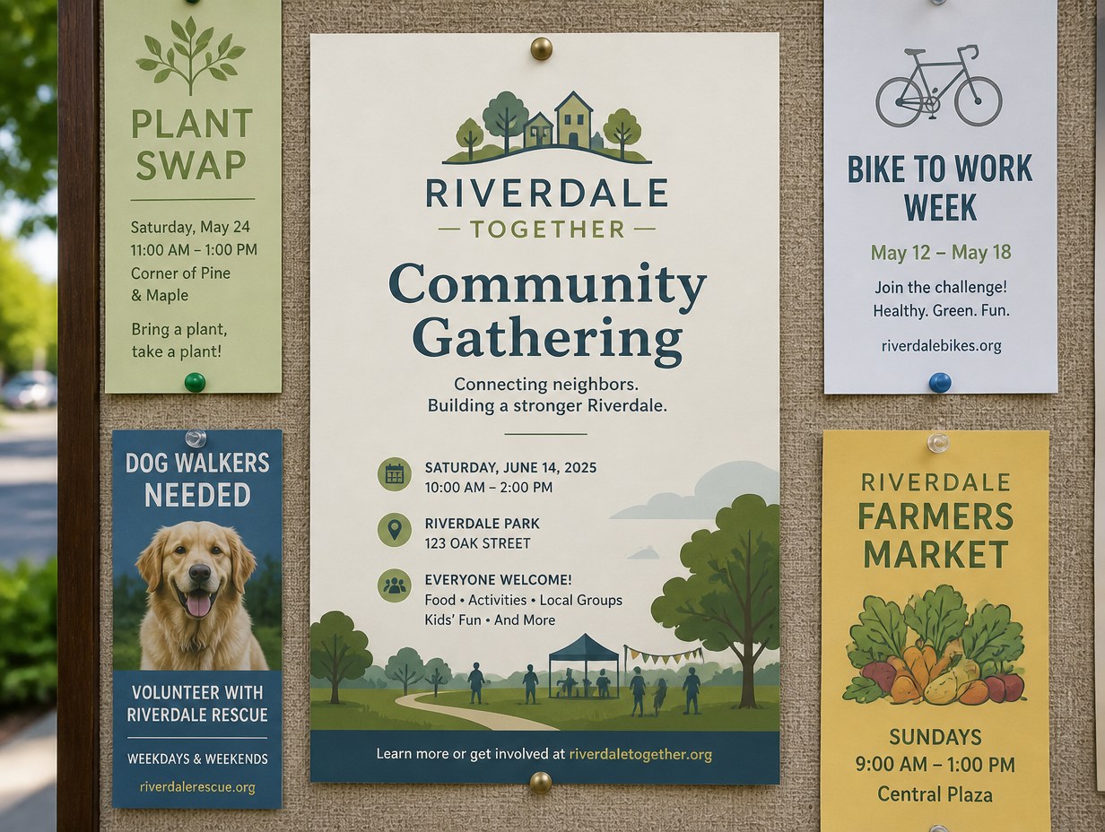 AI-generated community event flyer mockup sample
