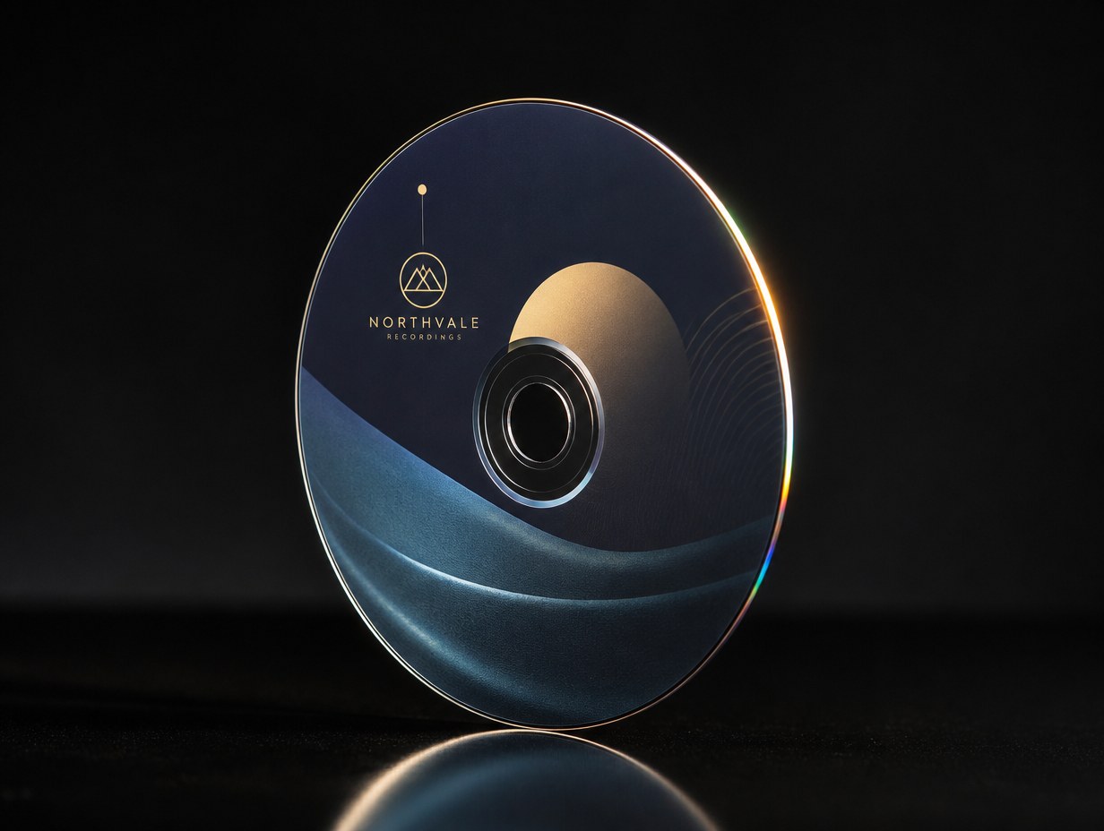 AI-generated compact disc mockup sample