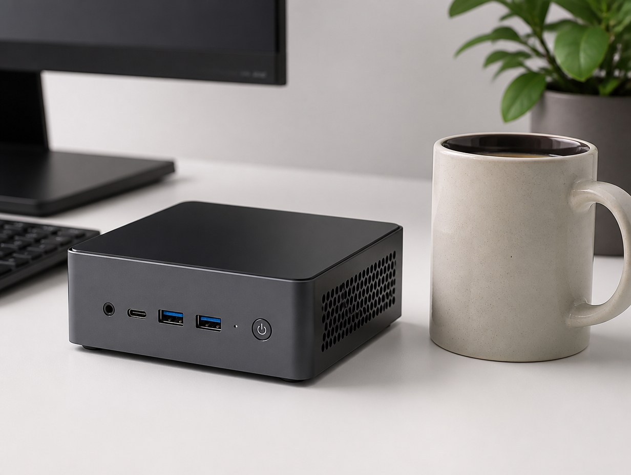 AI-generated compact mini pc mockup sample